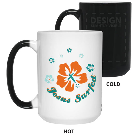 Ring of Flowers - 15oz Color Changing Mug - Jesus Surfed Apparel Co. 