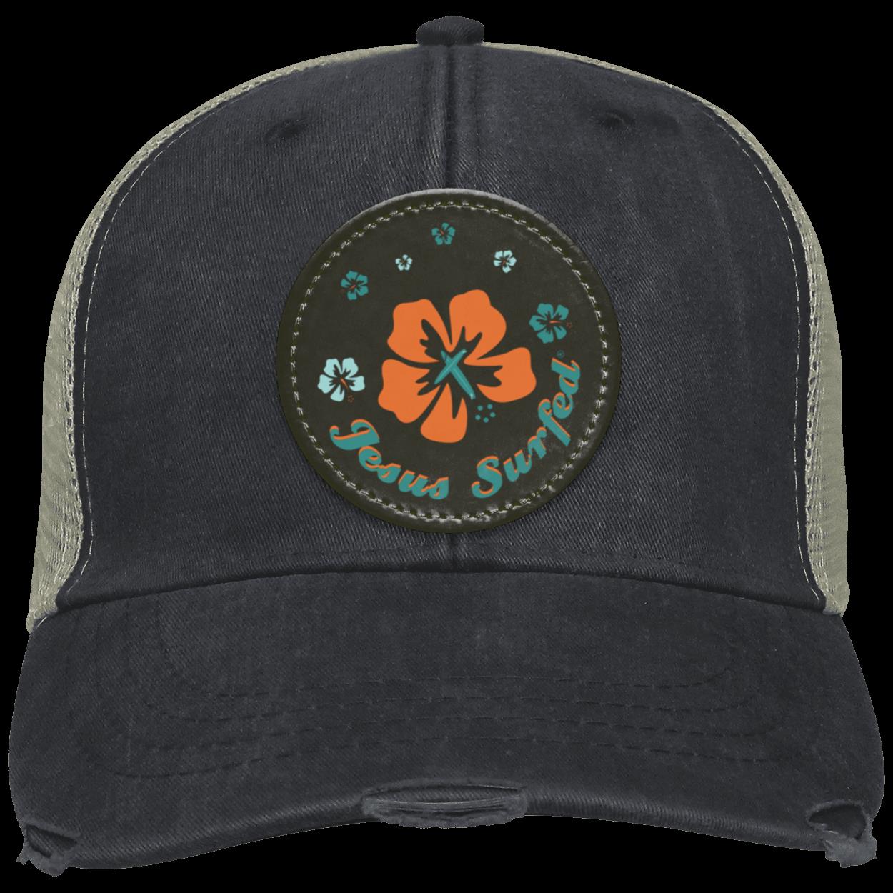 Ring of Flowers - Distressed Ollie Cap - Circle Patch - Jesus Surfed Apparel Co. 