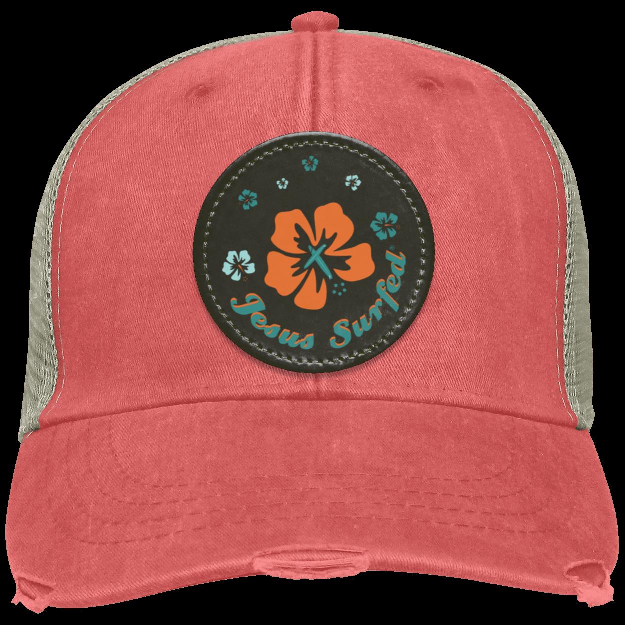 Ring of Flowers - Distressed Ollie Cap - Circle Patch - Jesus Surfed Apparel Co. 