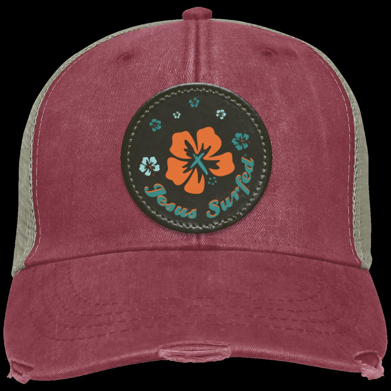 Ring of Flowers - Distressed Ollie Cap - Circle Patch - Jesus Surfed Apparel Co. 