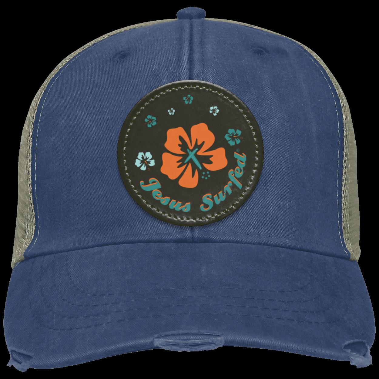 Ring of Flowers - Distressed Ollie Cap - Circle Patch - Jesus Surfed Apparel Co. 