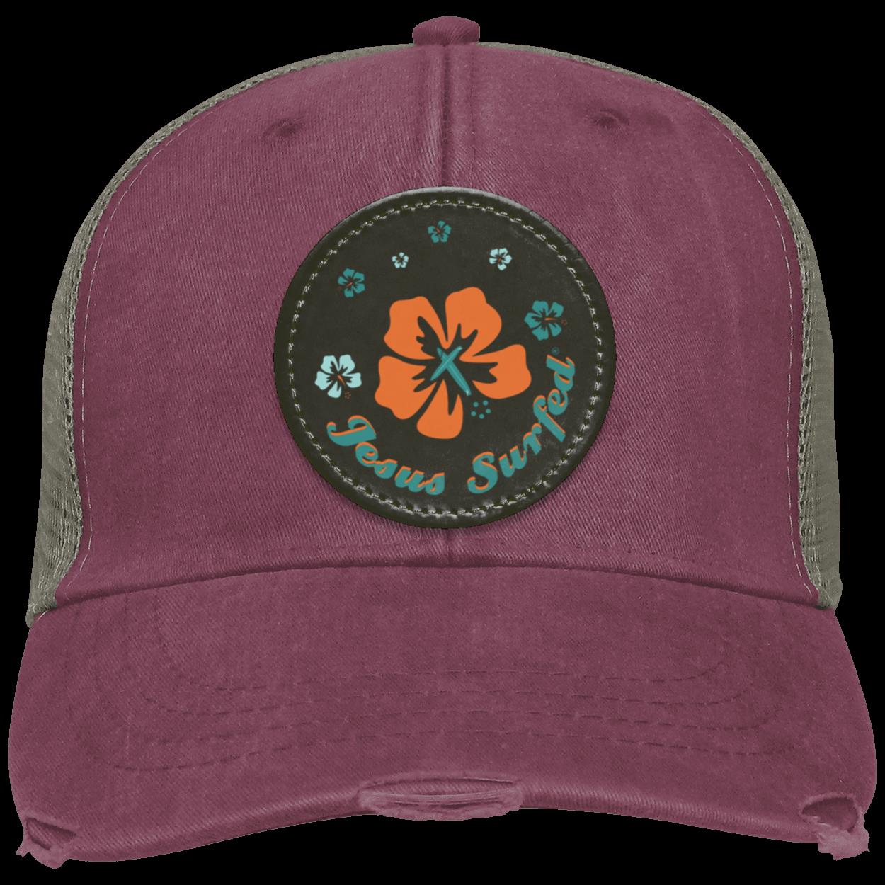 Ring of Flowers - Distressed Ollie Cap - Circle Patch - Jesus Surfed Apparel Co. 