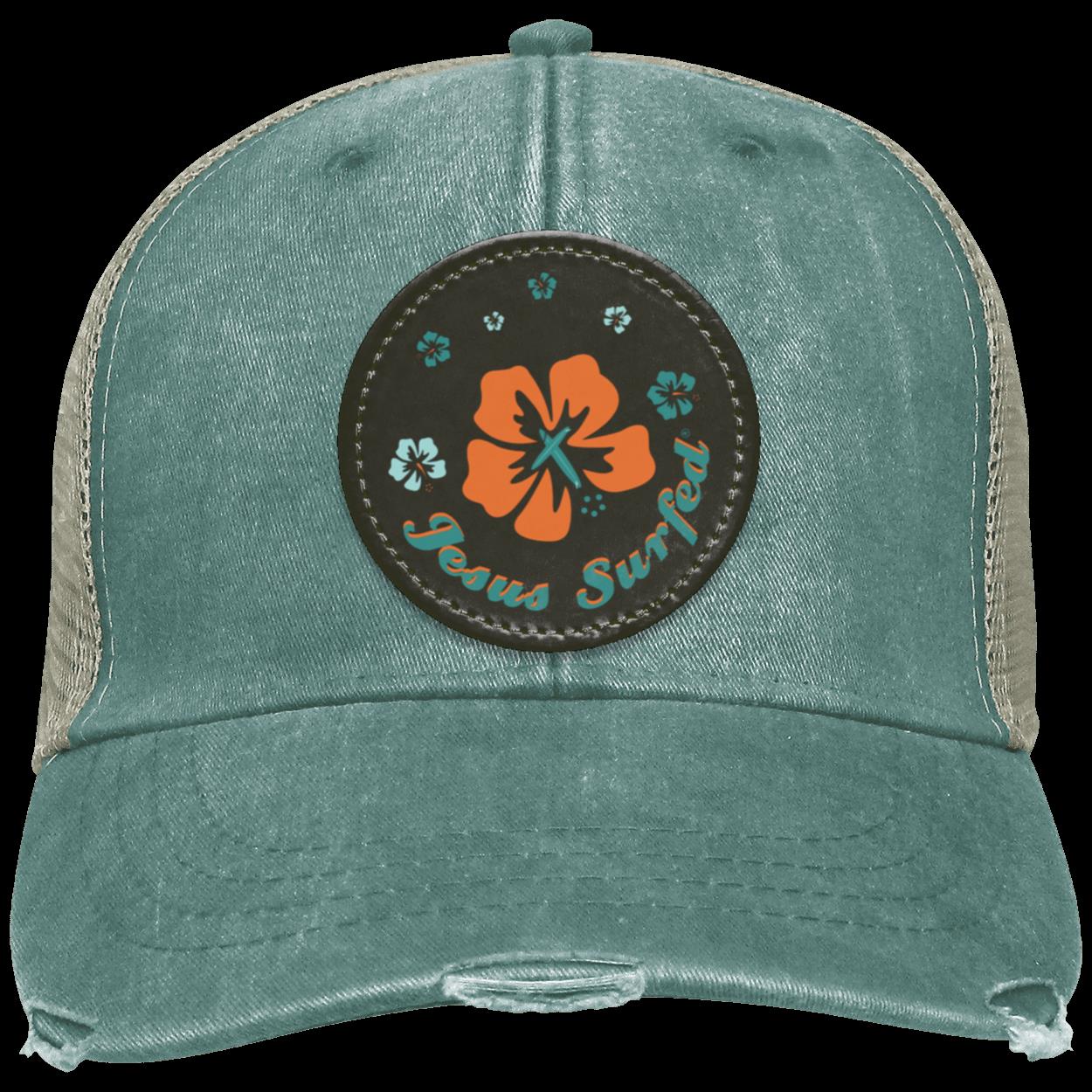 Ring of Flowers - Distressed Ollie Cap - Circle Patch - Jesus Surfed Apparel Co. 