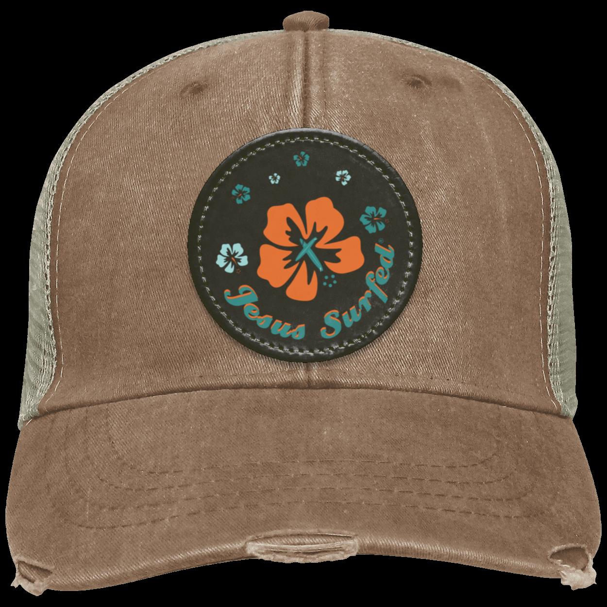 Ring of Flowers - Distressed Ollie Cap - Circle Patch - Jesus Surfed Apparel Co. 