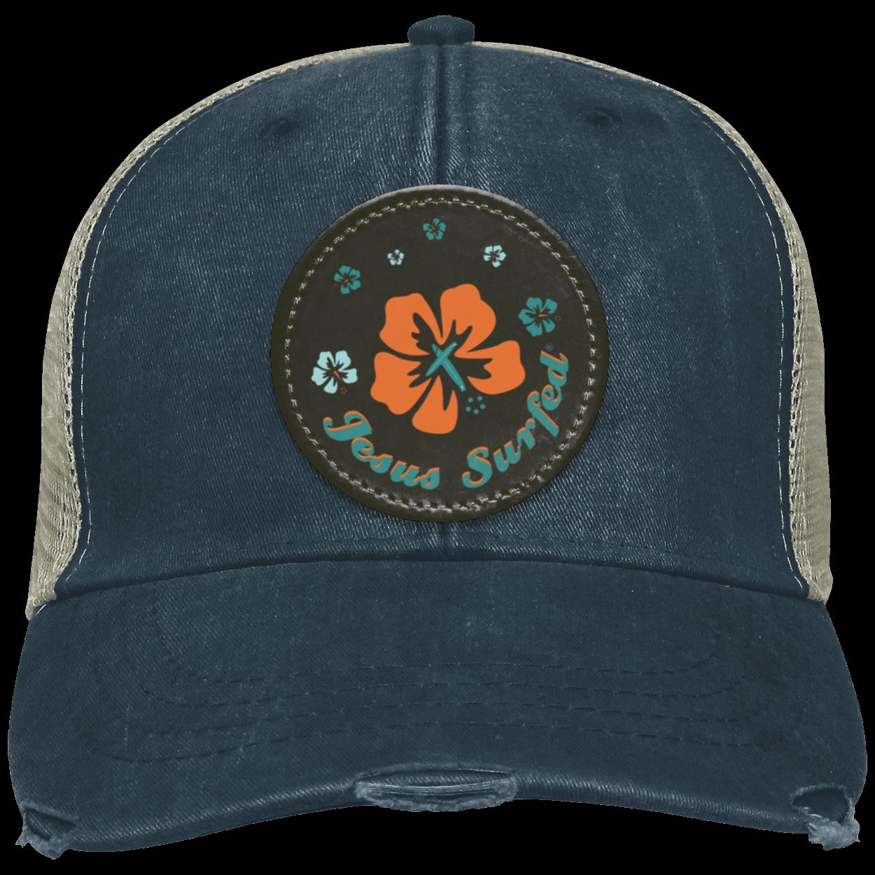 Ring of Flowers - Distressed Ollie Cap - Circle Patch - Jesus Surfed Apparel Co. 