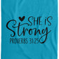 She is Strong - Cozy Plush Fleece Blanket - 60x80 - Jesus Surfed Apparel Co. 
