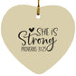 She is Strong - Heart Ornament - Jesus Surfed Apparel Co. 