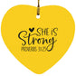 She is Strong - Heart Ornament - Jesus Surfed Apparel Co. 