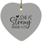 She is Strong - Heart Ornament - Jesus Surfed Apparel Co. 