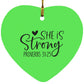 She is Strong - Heart Ornament - Jesus Surfed Apparel Co. 