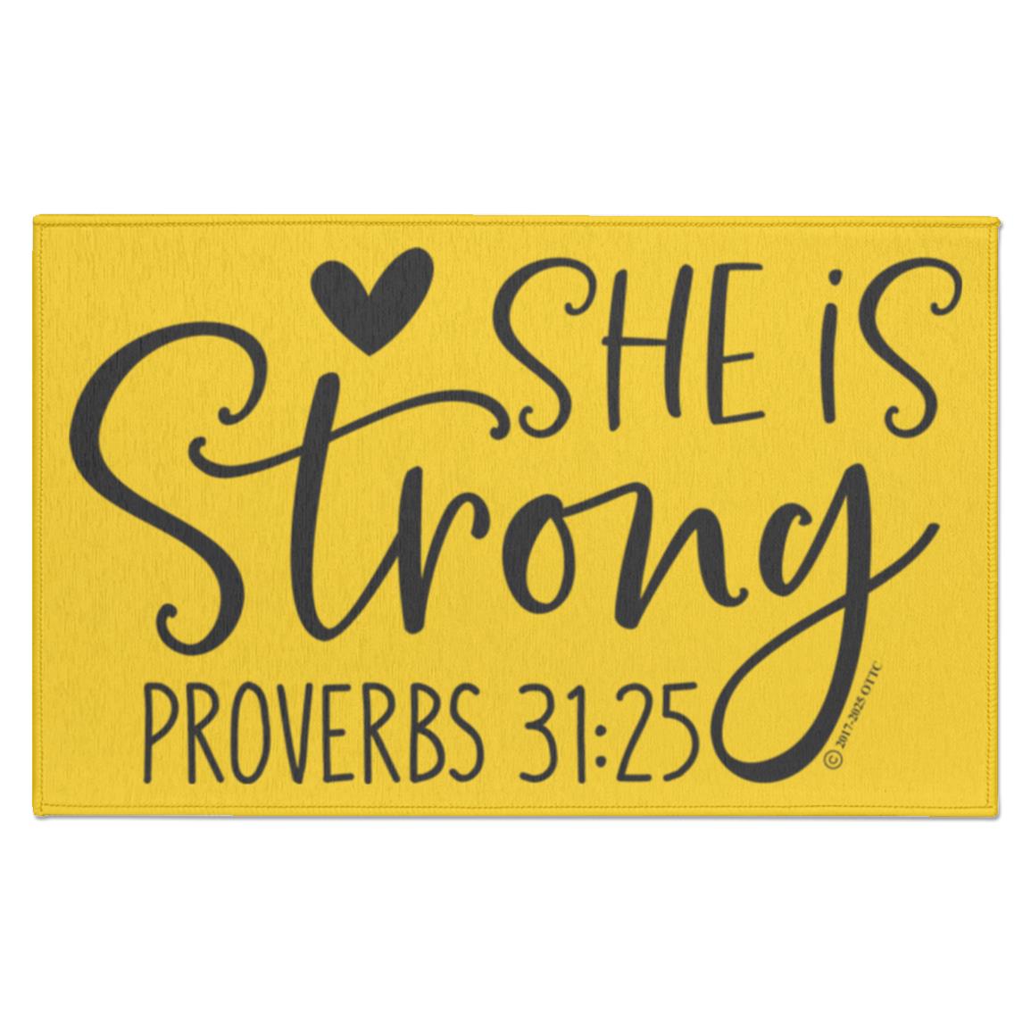 She is Strong - Indoor Doormat - Jesus Surfed Apparel Co. 