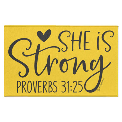 She is Strong - Indoor Doormat - Jesus Surfed Apparel Co. 