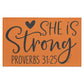 She is Strong - Indoor Doormat - Jesus Surfed Apparel Co. 