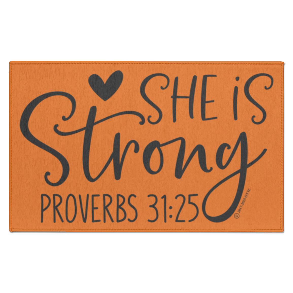 She is Strong - Indoor Doormat - Jesus Surfed Apparel Co. 