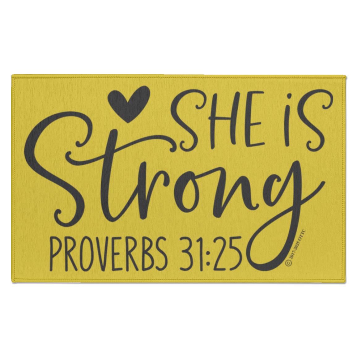 She is Strong - Indoor Doormat - Jesus Surfed Apparel Co. 