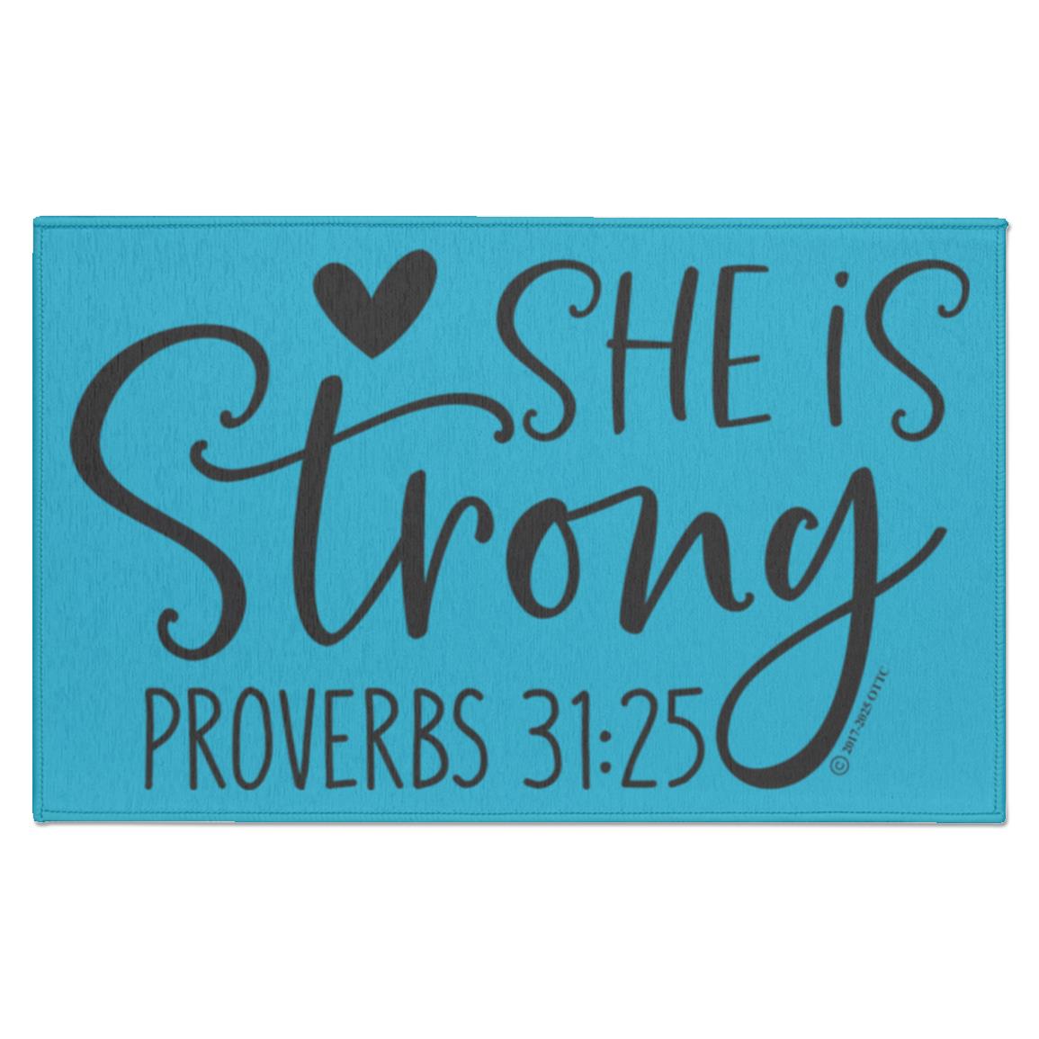 She is Strong - Indoor Doormat - Jesus Surfed Apparel Co. 