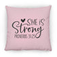 She is Strong - Large Square Pillow - Jesus Surfed Apparel Co. 