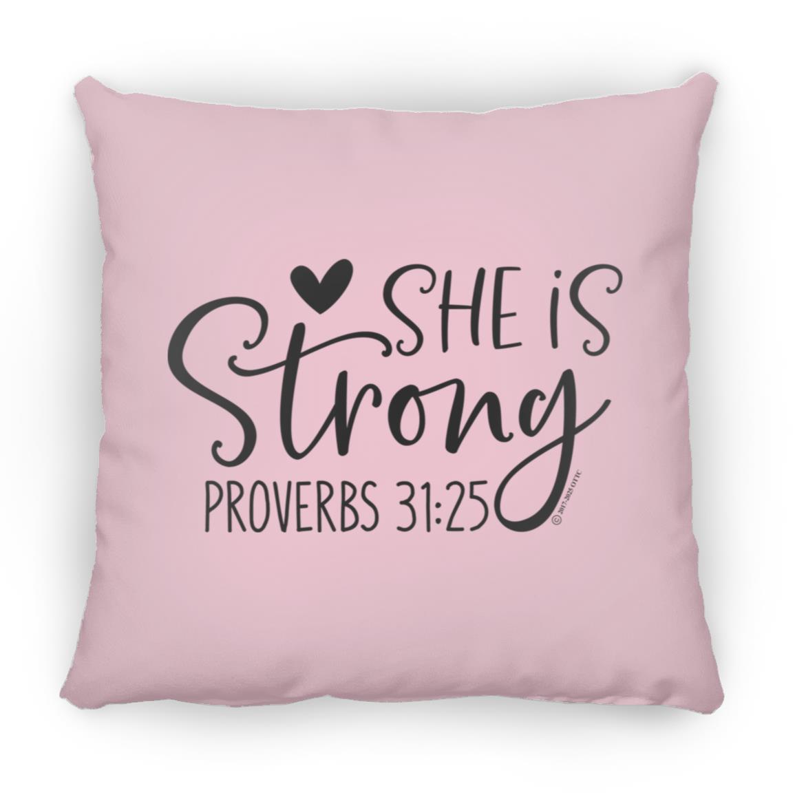 She is Strong - Large Square Pillow - Jesus Surfed Apparel Co. 