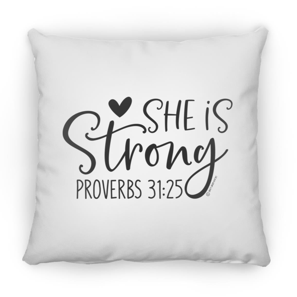 She is Strong - Large Square Pillow - Jesus Surfed Apparel Co. 