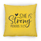 She is Strong - Large Square Pillow - Jesus Surfed Apparel Co. 