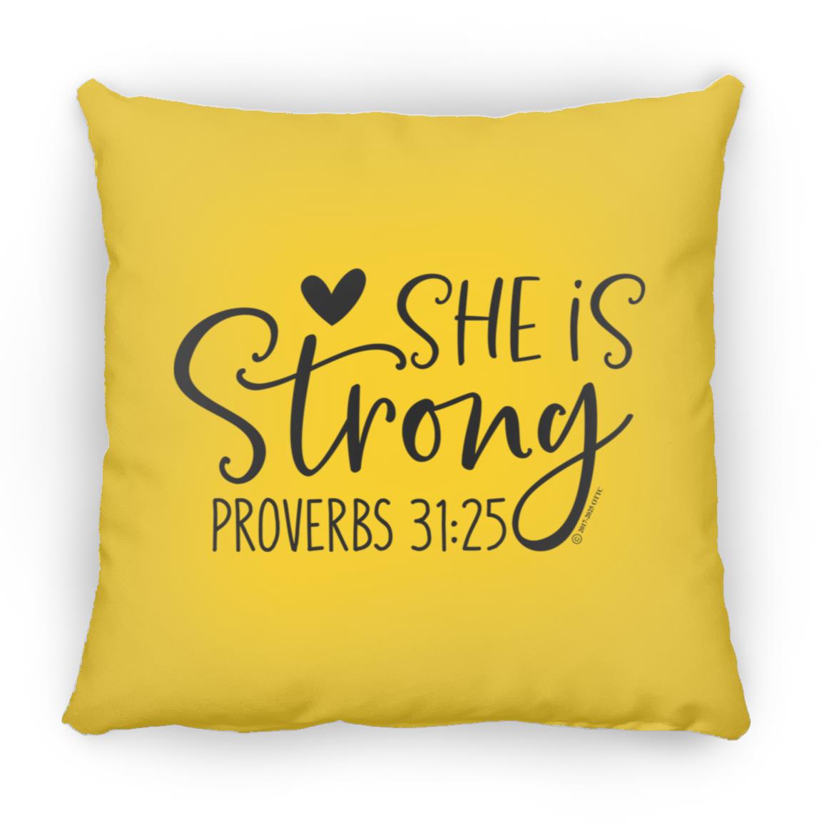 She is Strong - Large Square Pillow - Jesus Surfed Apparel Co. 