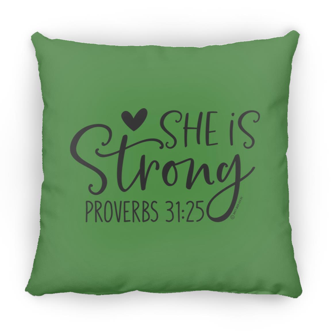 She is Strong - Large Square Pillow - Jesus Surfed Apparel Co. 
