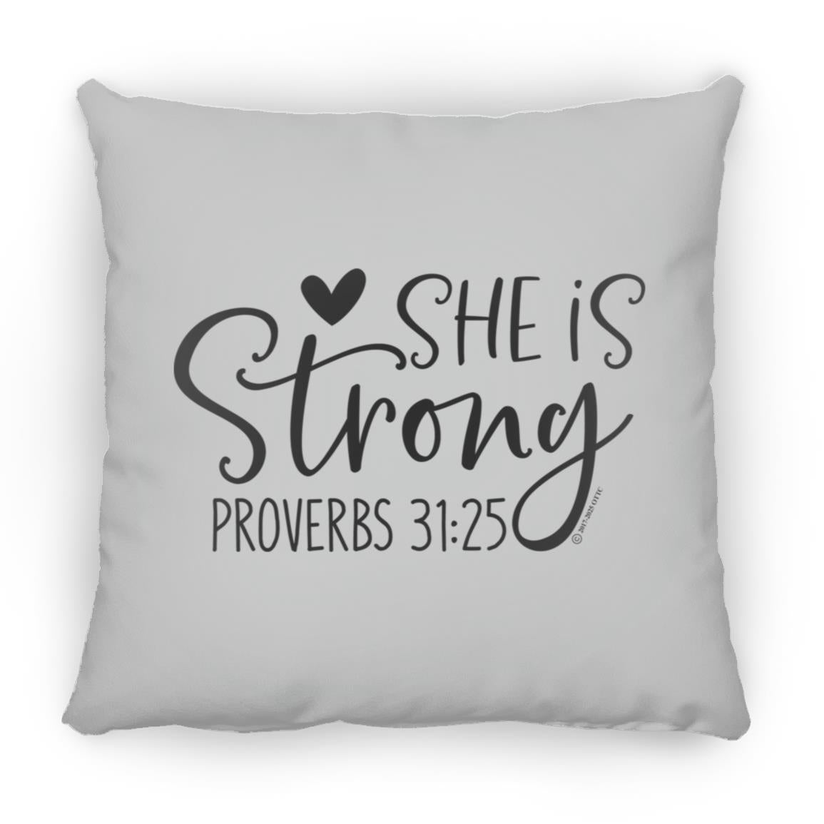 She is Strong - Large Square Pillow - Jesus Surfed Apparel Co. 