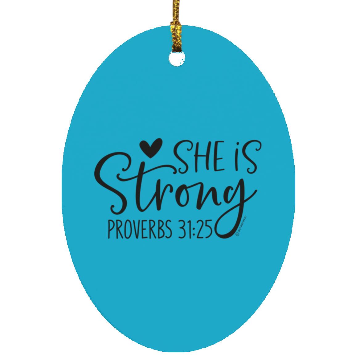 She is Strong - Oval Ornament - Jesus Surfed Apparel Co. 
