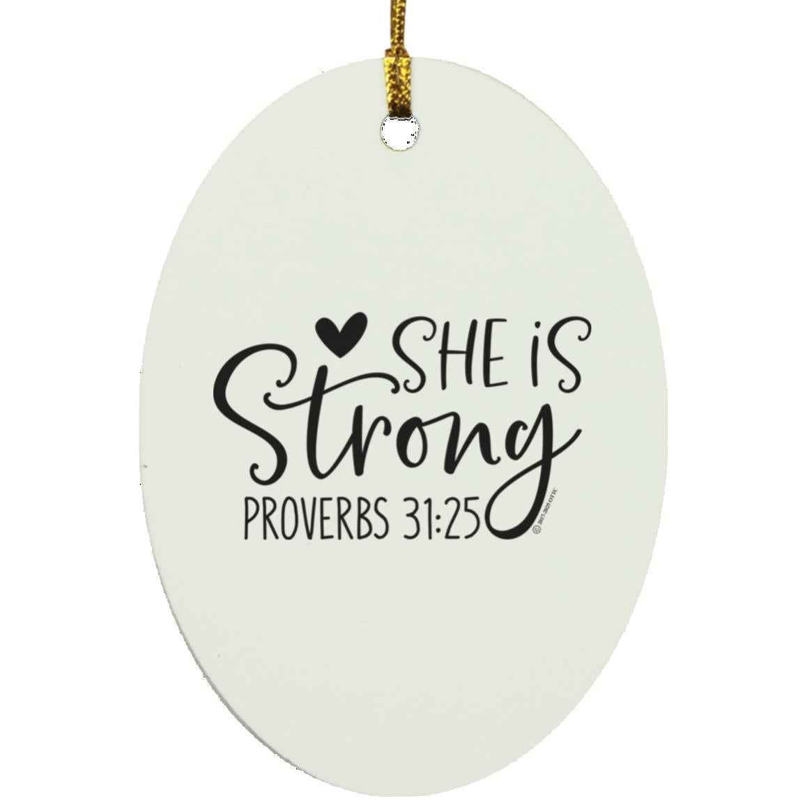 She is Strong - Oval Ornament - Jesus Surfed Apparel Co. 