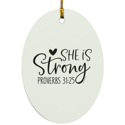 She is Strong - Oval Ornament - Jesus Surfed Apparel Co. 