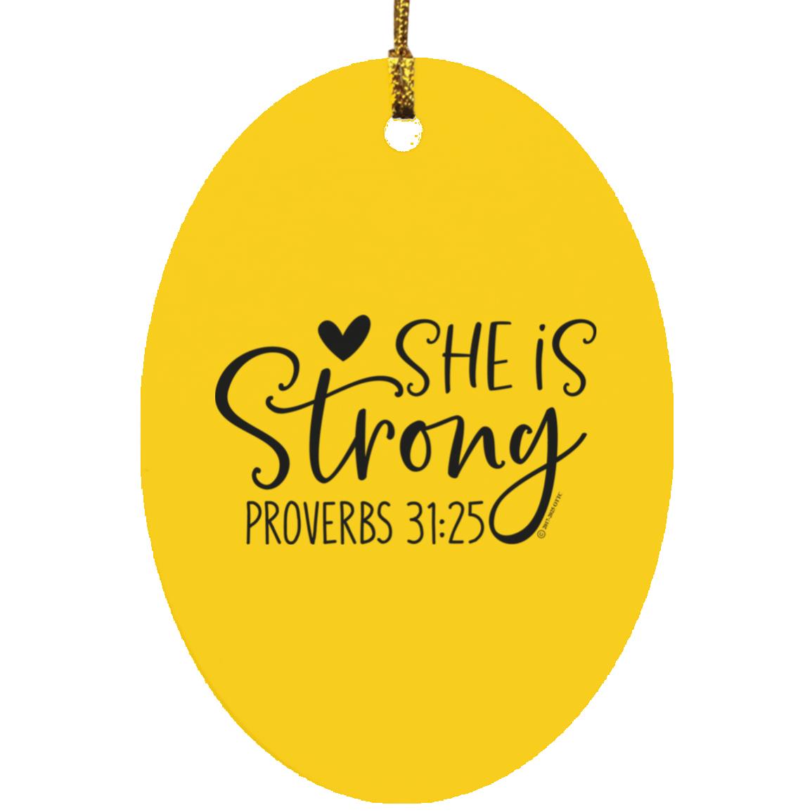 She is Strong - Oval Ornament - Jesus Surfed Apparel Co. 