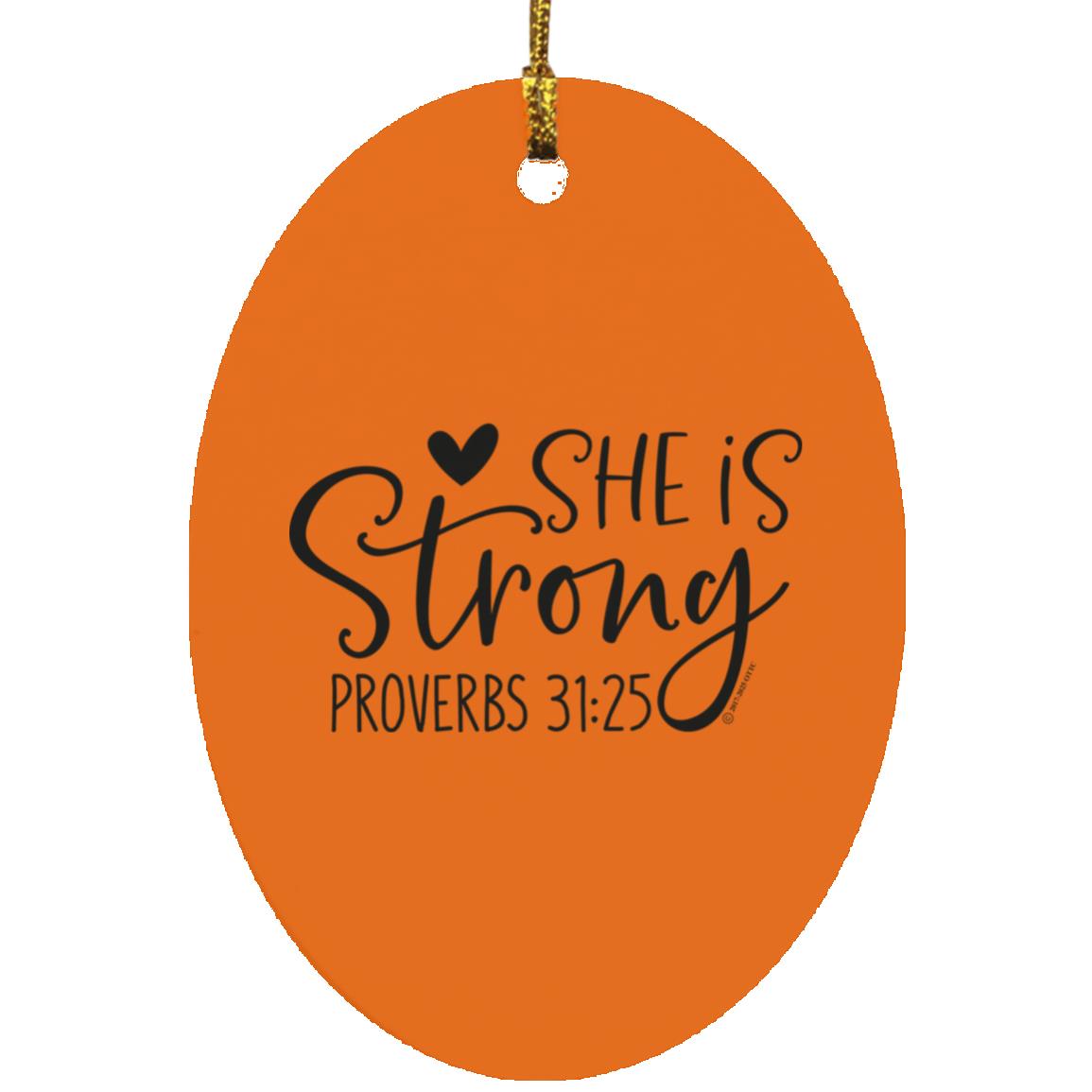 She is Strong - Oval Ornament - Jesus Surfed Apparel Co. 