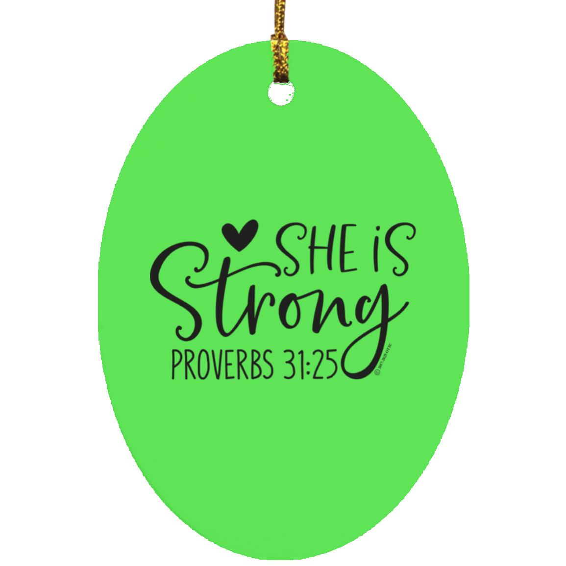 She is Strong - Oval Ornament - Jesus Surfed Apparel Co. 