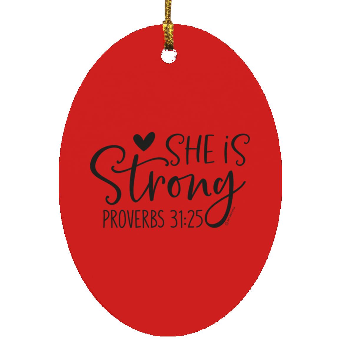 She is Strong - Oval Ornament - Jesus Surfed Apparel Co. 
