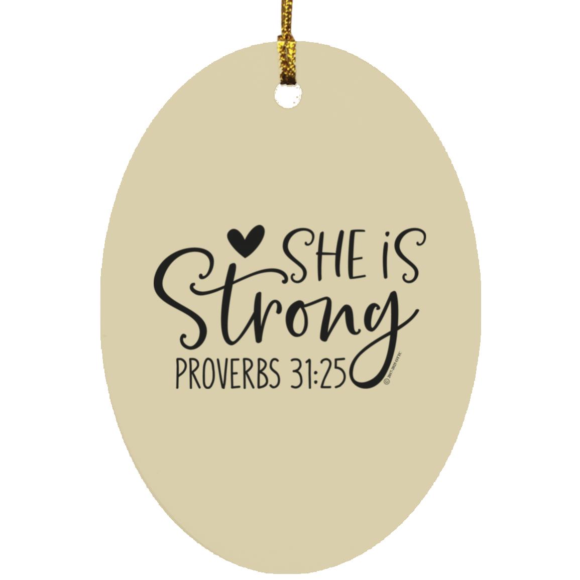 She is Strong - Oval Ornament - Jesus Surfed Apparel Co. 