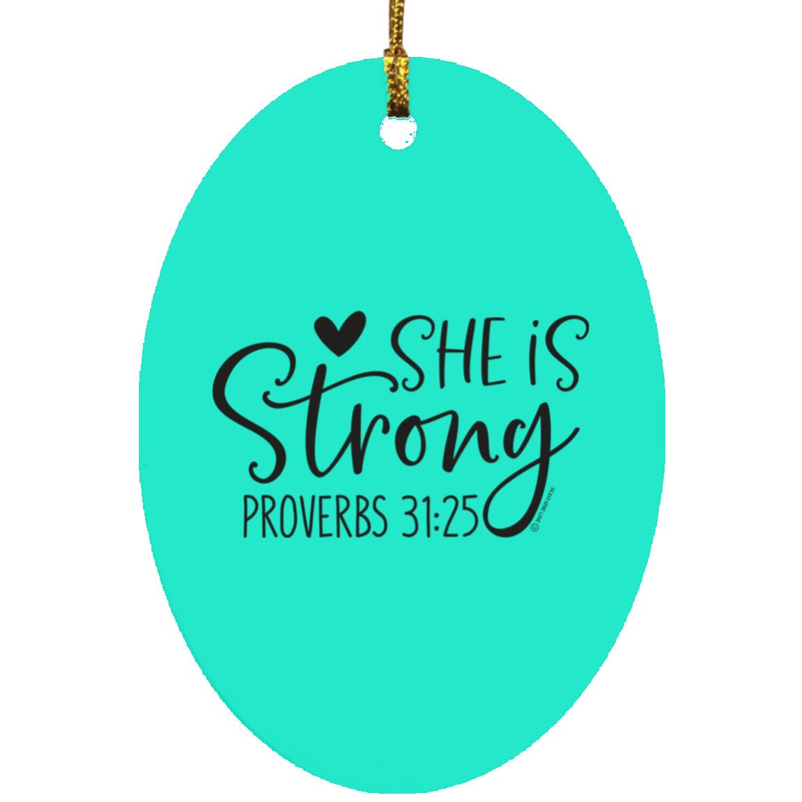She is Strong - Oval Ornament - Jesus Surfed Apparel Co. 