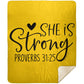 She is Strong - Premium Mink Sherpa Blanket 50x60 - Jesus Surfed Apparel Co. 