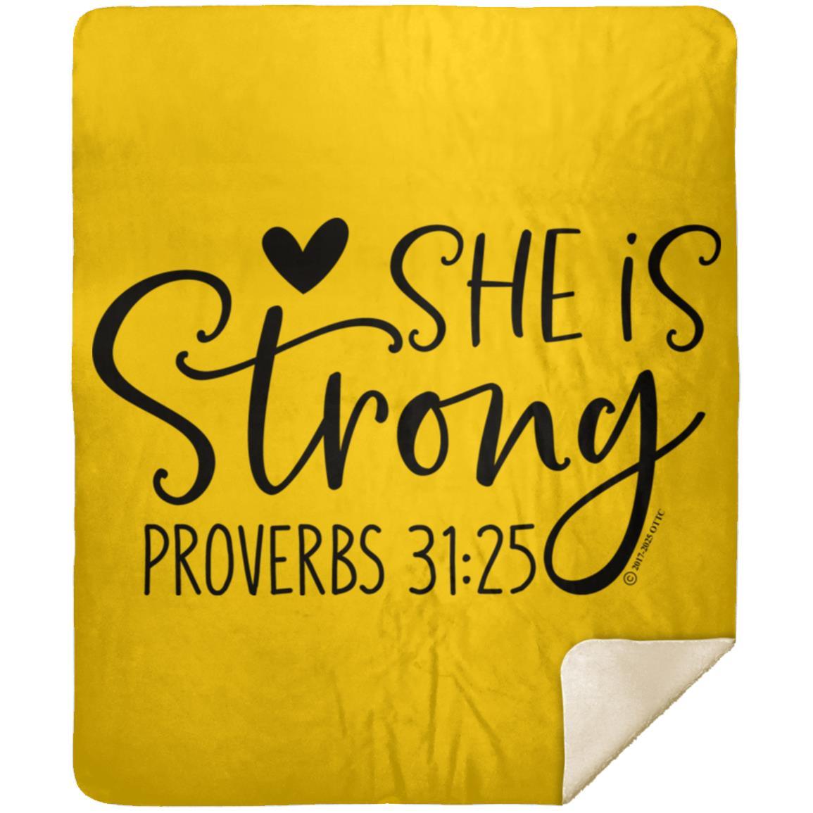 She is Strong - Premium Mink Sherpa Blanket 50x60 - Jesus Surfed Apparel Co. 