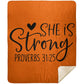 She is Strong - Premium Mink Sherpa Blanket 50x60 - Jesus Surfed Apparel Co. 