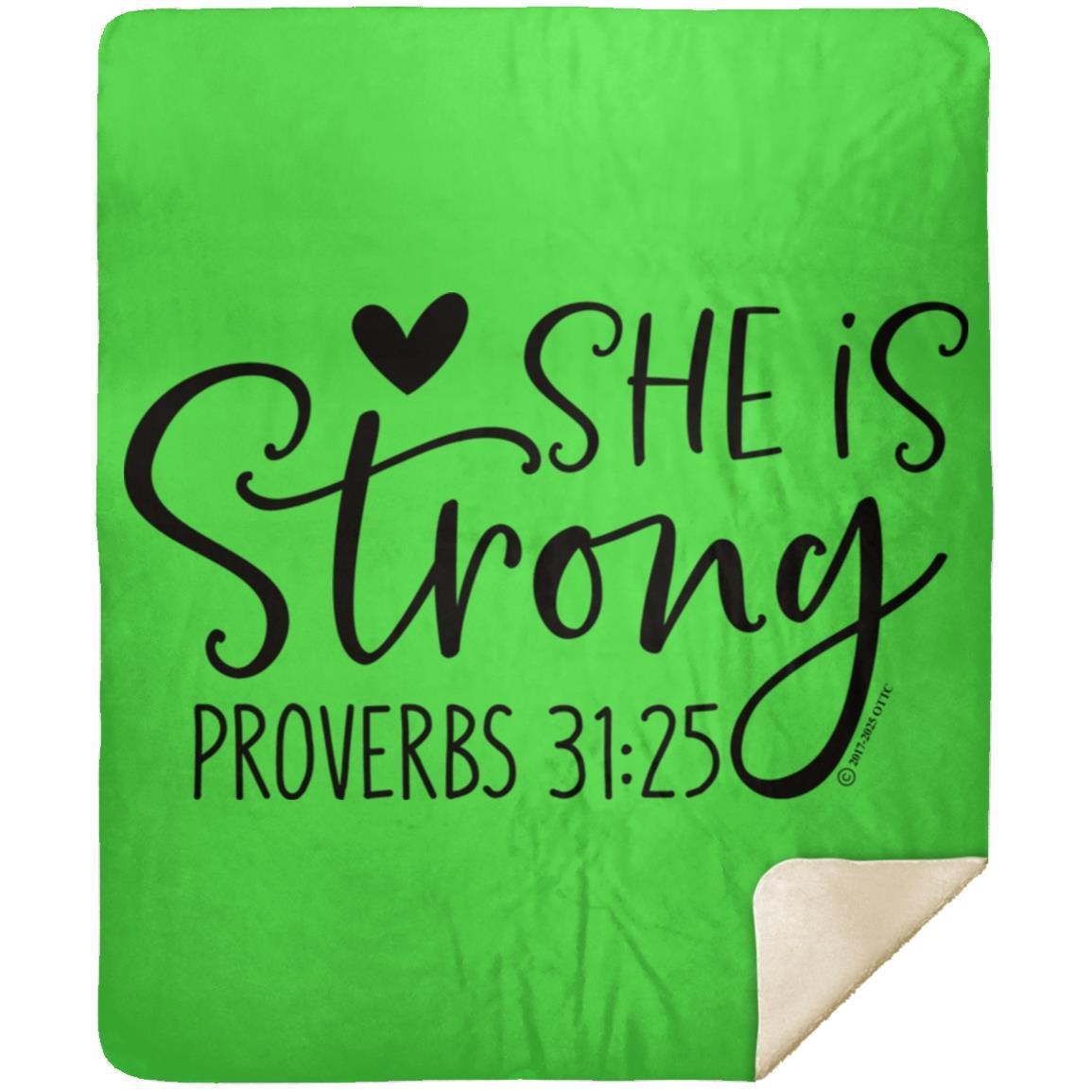 She is Strong - Premium Mink Sherpa Blanket 50x60 - Jesus Surfed Apparel Co. 