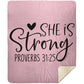 She is Strong - Premium Mink Sherpa Blanket 50x60 - Jesus Surfed Apparel Co. 