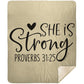 She is Strong - Premium Mink Sherpa Blanket 50x60 - Jesus Surfed Apparel Co. 