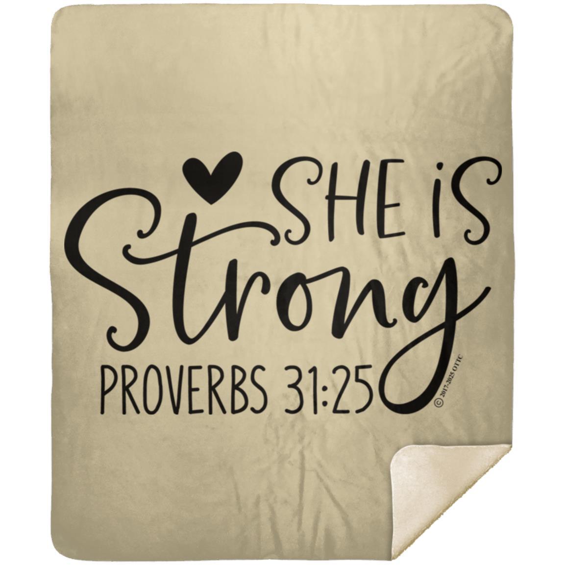 She is Strong - Premium Mink Sherpa Blanket 50x60 - Jesus Surfed Apparel Co. 