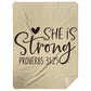 She is Strong - Premium Mink Sherpa Blanket 60x80 - Jesus Surfed Apparel Co. 