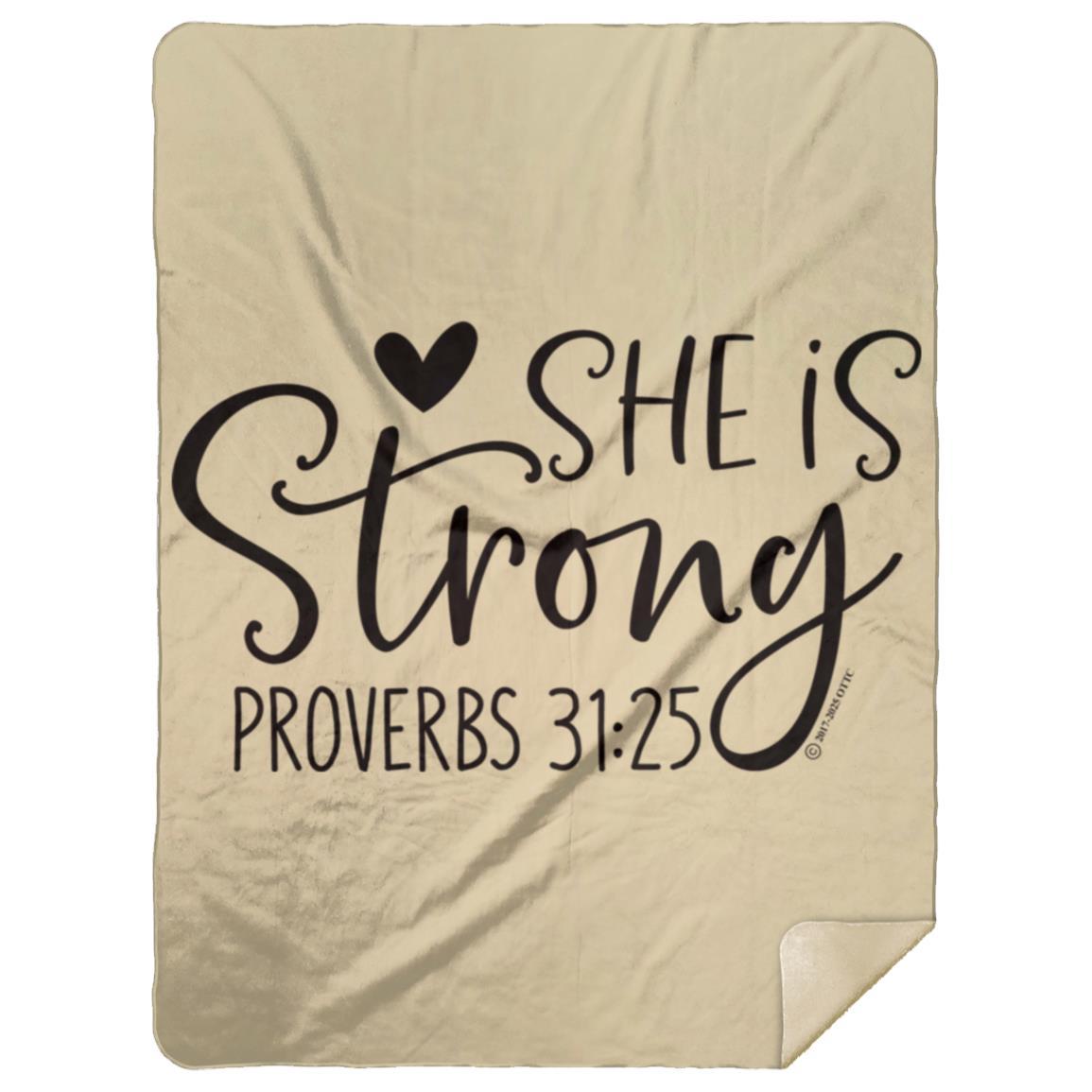 She is Strong - Premium Mink Sherpa Blanket 60x80 - Jesus Surfed Apparel Co. 