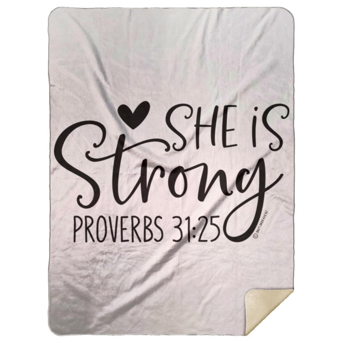 She is Strong - Premium Mink Sherpa Blanket 60x80 - Jesus Surfed Apparel Co. 