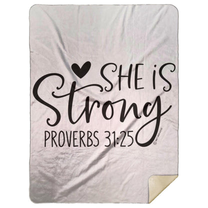 She is Strong - Premium Mink Sherpa Blanket 60x80 - Jesus Surfed Apparel Co. 