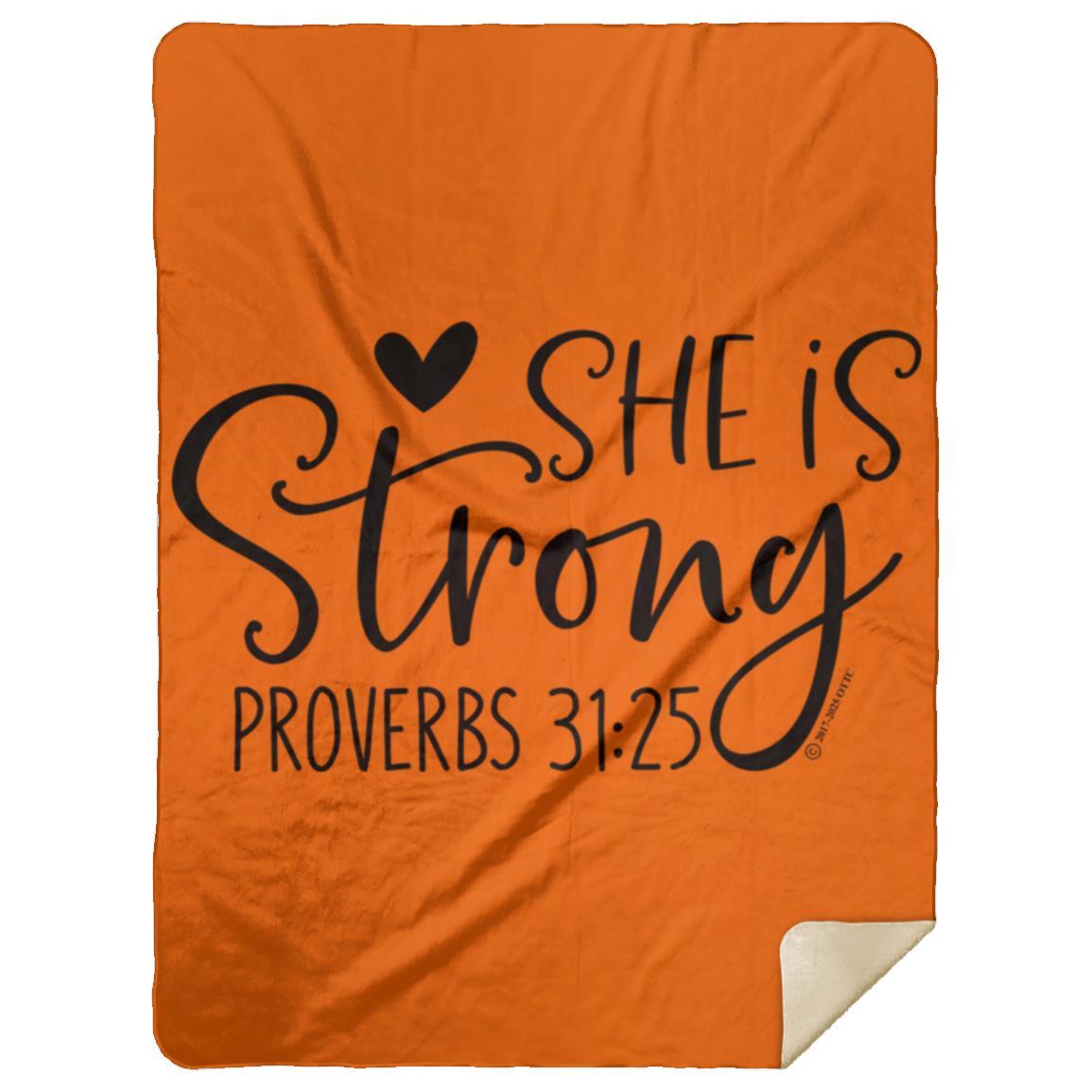She is Strong - Premium Mink Sherpa Blanket 60x80 - Jesus Surfed Apparel Co. 