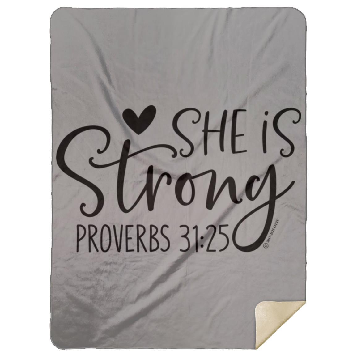 She is Strong - Premium Mink Sherpa Blanket 60x80 - Jesus Surfed Apparel Co. 