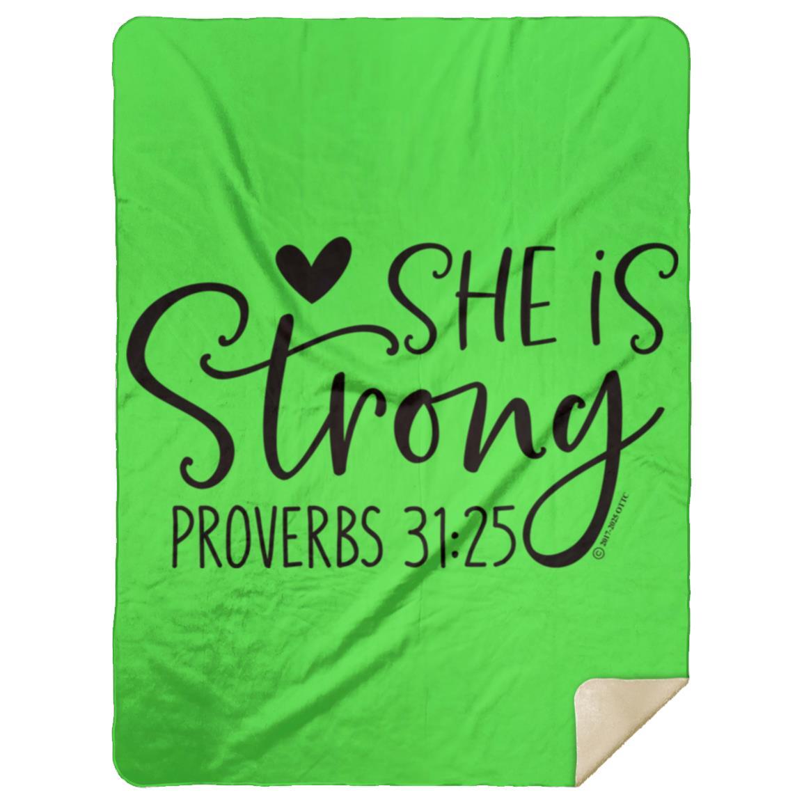 She is Strong - Premium Mink Sherpa Blanket 60x80 - Jesus Surfed Apparel Co. 